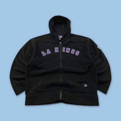 VINTAGE Y2K NHL SPELL OUT ZIP FLEECE HOODIE BLACK