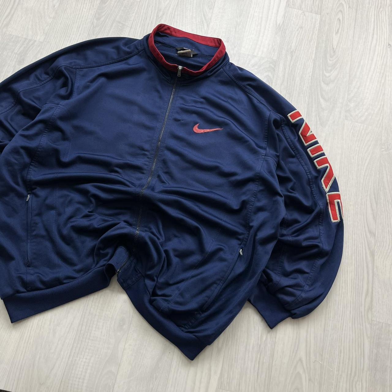 VINTAGE 90s NIKE WINDBREAKER TRACK JACKET NAVY