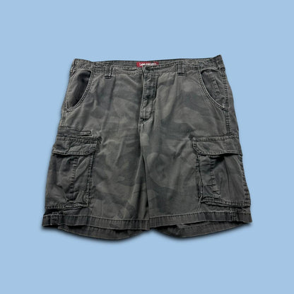 VINTAGE Y2K LEE BAGGY LOOSE CAMO SHORTS GREY