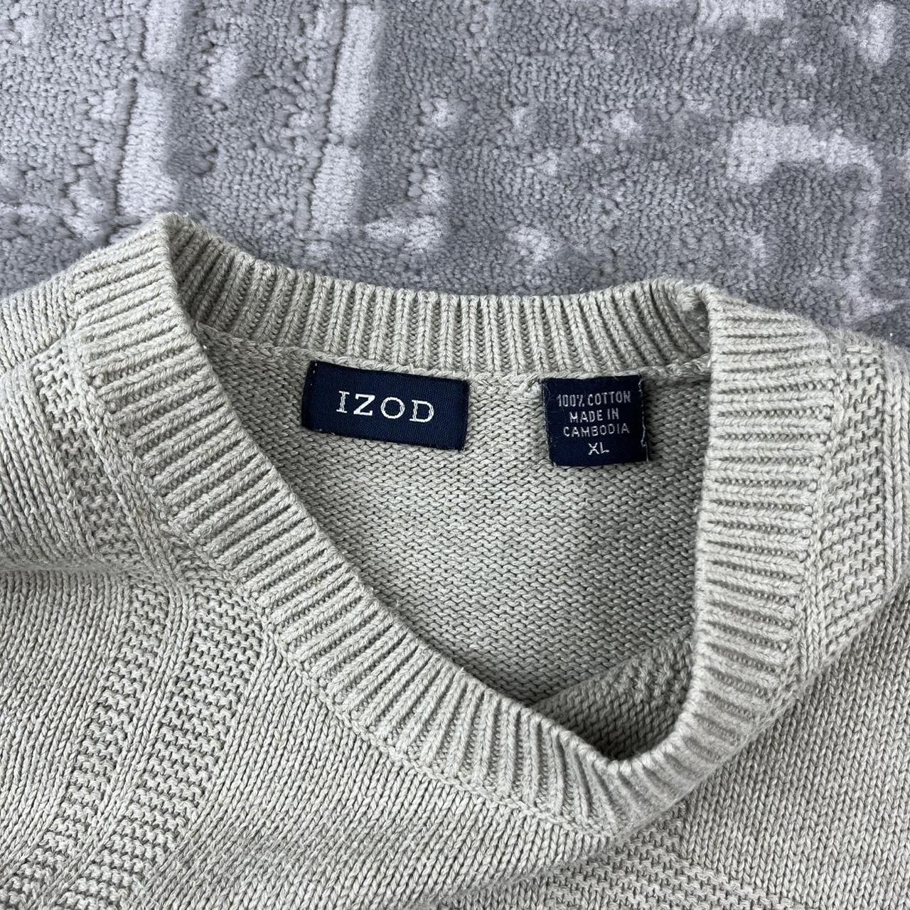VINTAGE Y2K IZOD HEAVYWEIGHT KNITTED JUMPER CREAM