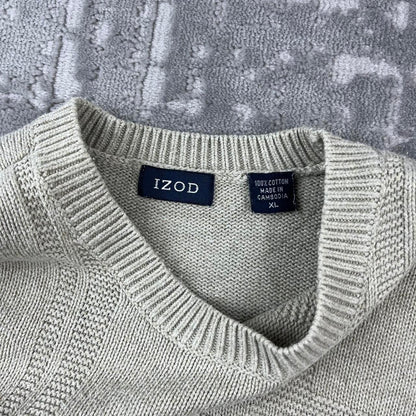 VINTAGE Y2K IZOD HEAVYWEIGHT KNITTED JUMPER CREAM