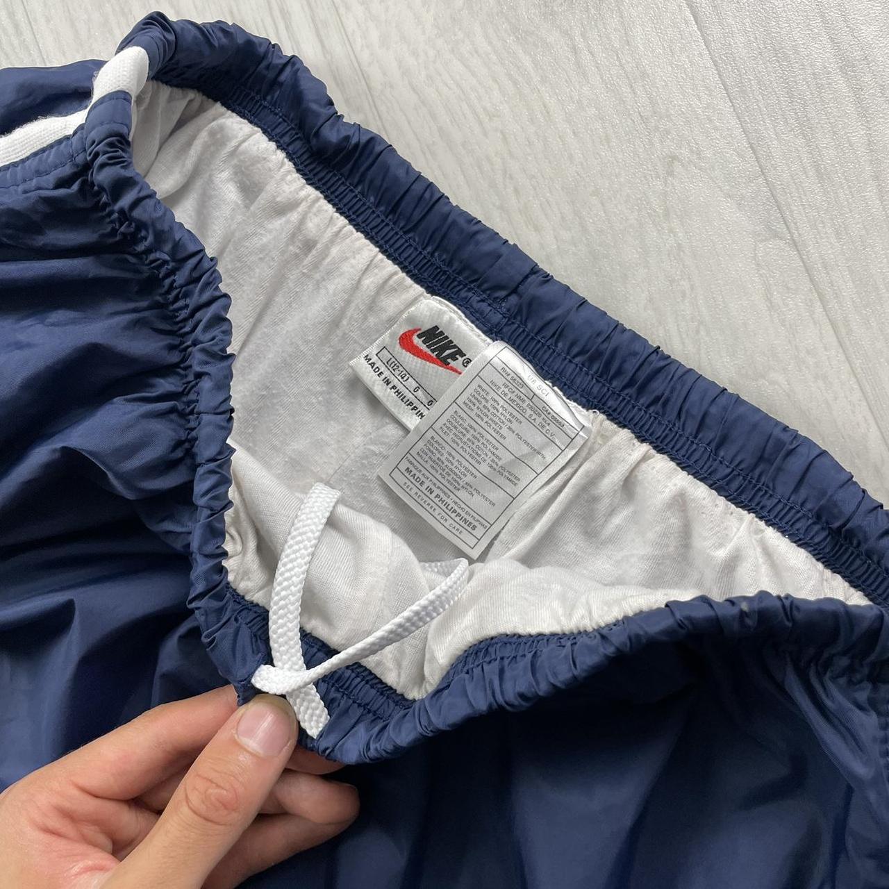 VINTAGE 90s NIKE BAGGY SHELL TRACKSUIT BOTTOMS NAVY (L)