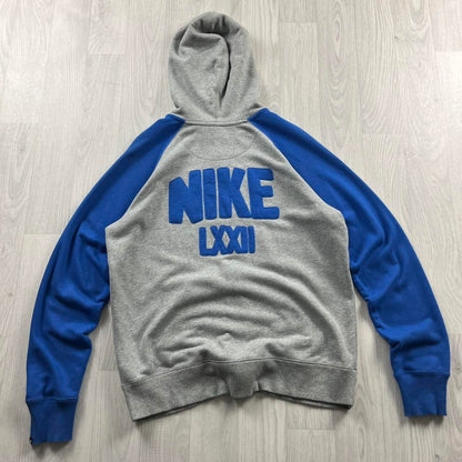 VINTAGE Y2K NIKE GRAPHIC HOODIE GREY BLUE