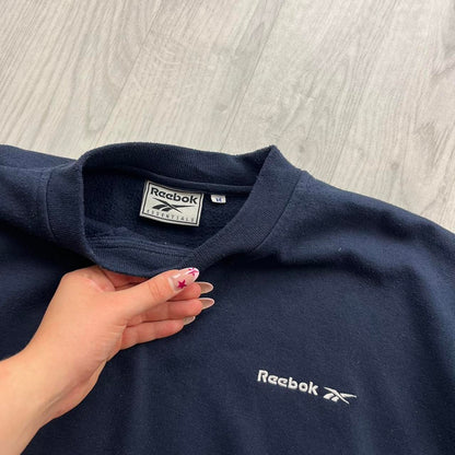 VINTAGE Y2K REEBOK SMALL LOGO BOXY SWEATSHIRT NAVY