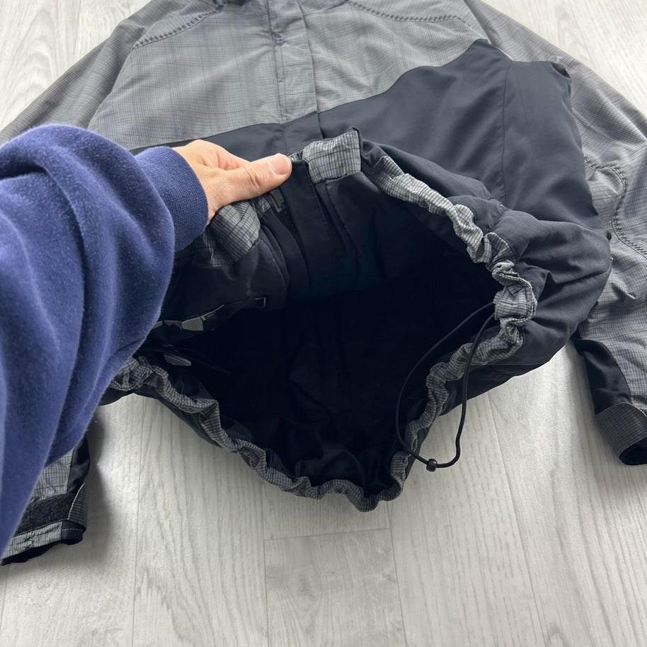VINTAGE Y2K COLUMBIA PLAID TECHNICAL UTILITY JACKET BLACK / GREY