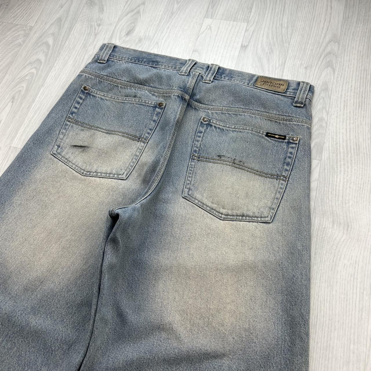 VINTAGE Y2K JORDAN CRAIG LONG BAGGY DENIM JORTS LIGHT BLUE