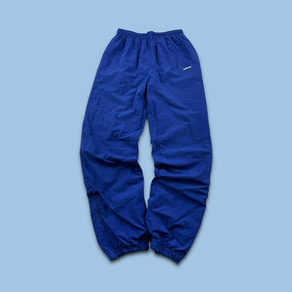 VINTAGE 90s ADIDAS BAGGY SHELL TRACKSUIT BOTTOMS BLUE (S)