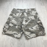 VINTAGE Y2K WRANGLER BAGGY CAMO CARGO SHORTS KHAKI CREAM