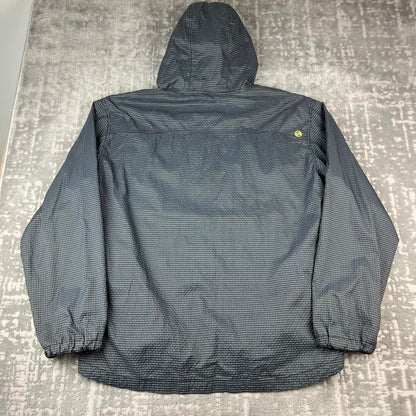 VINTAGE Y2K ANIMAL GINGHAM QUARTER ZIP WINDBREAKER JACKET