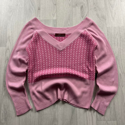VINTAGE Y2K KNITTED JUMPER PINK