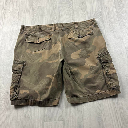 VINTAGE Y2K ARIZONA BAGGY LOOSE CAMO SHORTS KHAKI