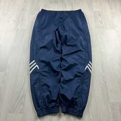 VINTAGE Y2K ADIDAS BAGGY TRACKSUIT BOTTOMS NAVY BLUE