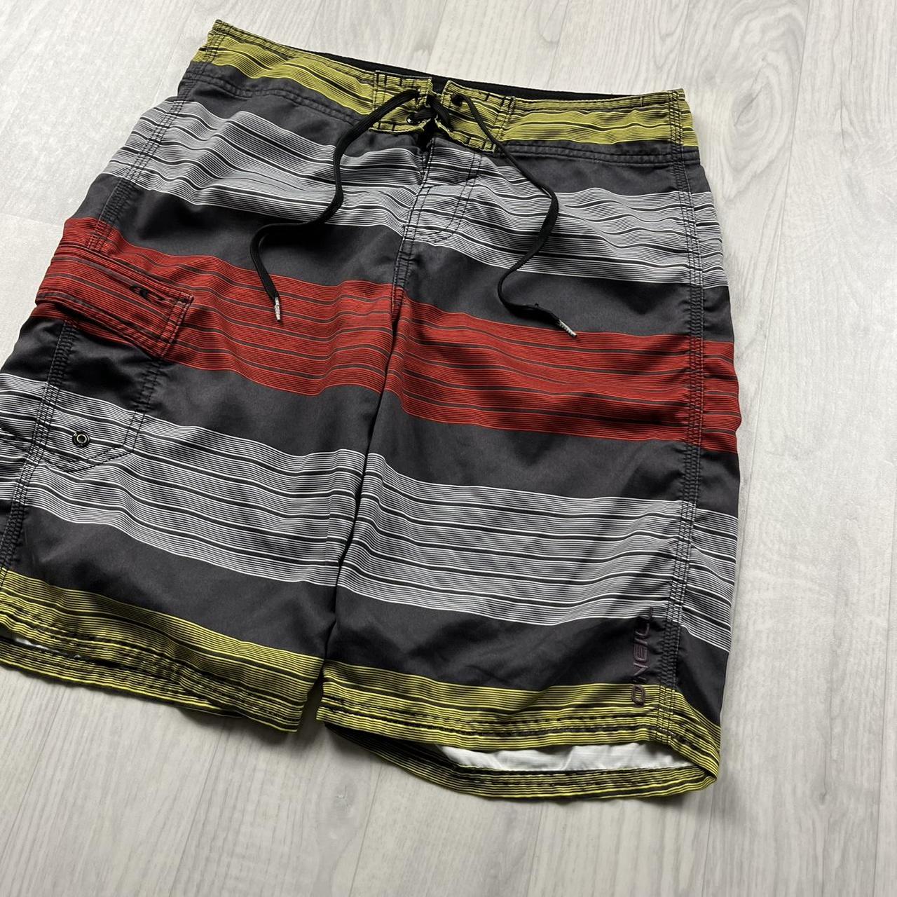 VINTAGE Y2K O’NEILL STRIPED BAGGY LOOSE BOARD SURF SHORTS MULTI