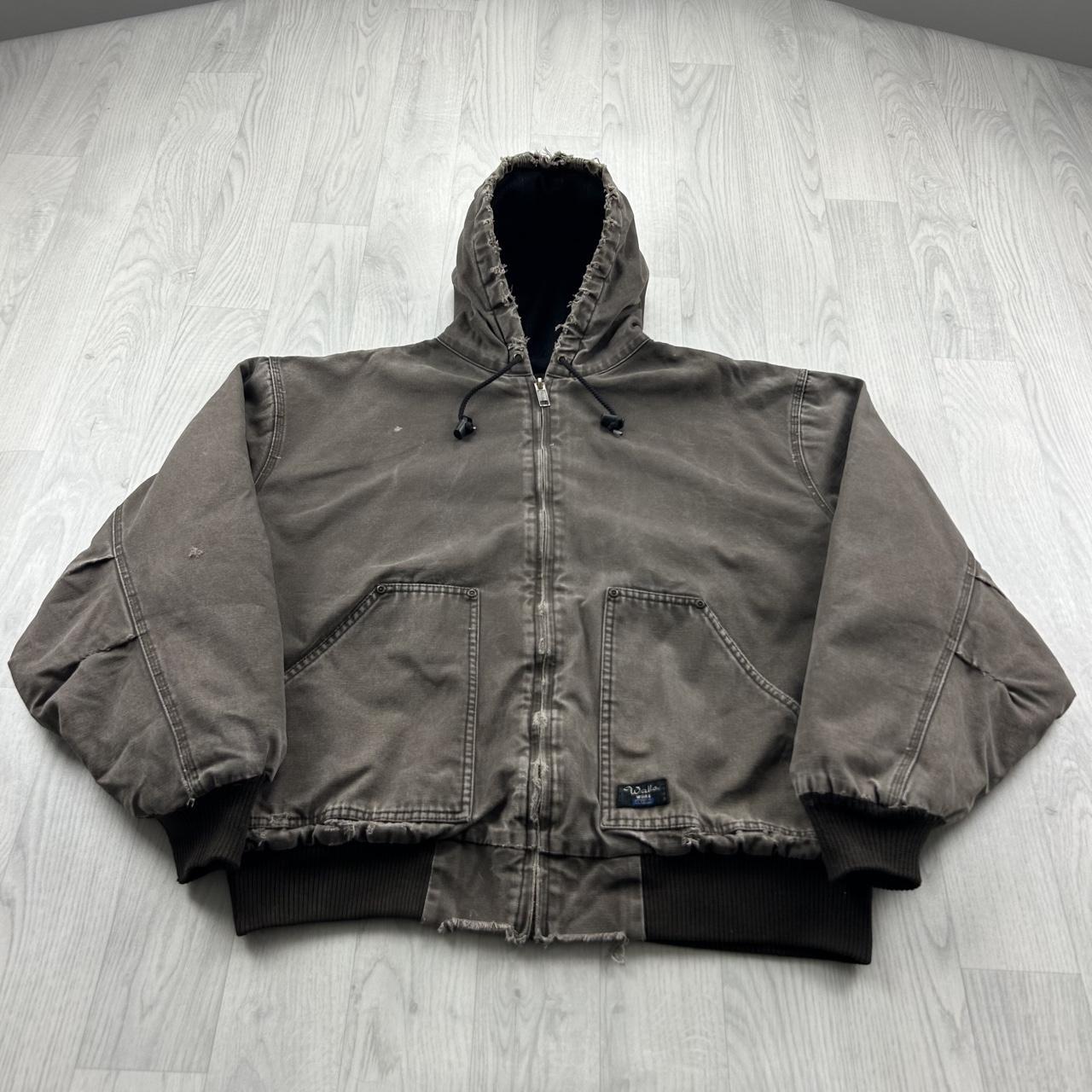 VINTAGE Y2K WALLS HOODED ACTIVE WORKWEAR BOMBER JACKET BROWN