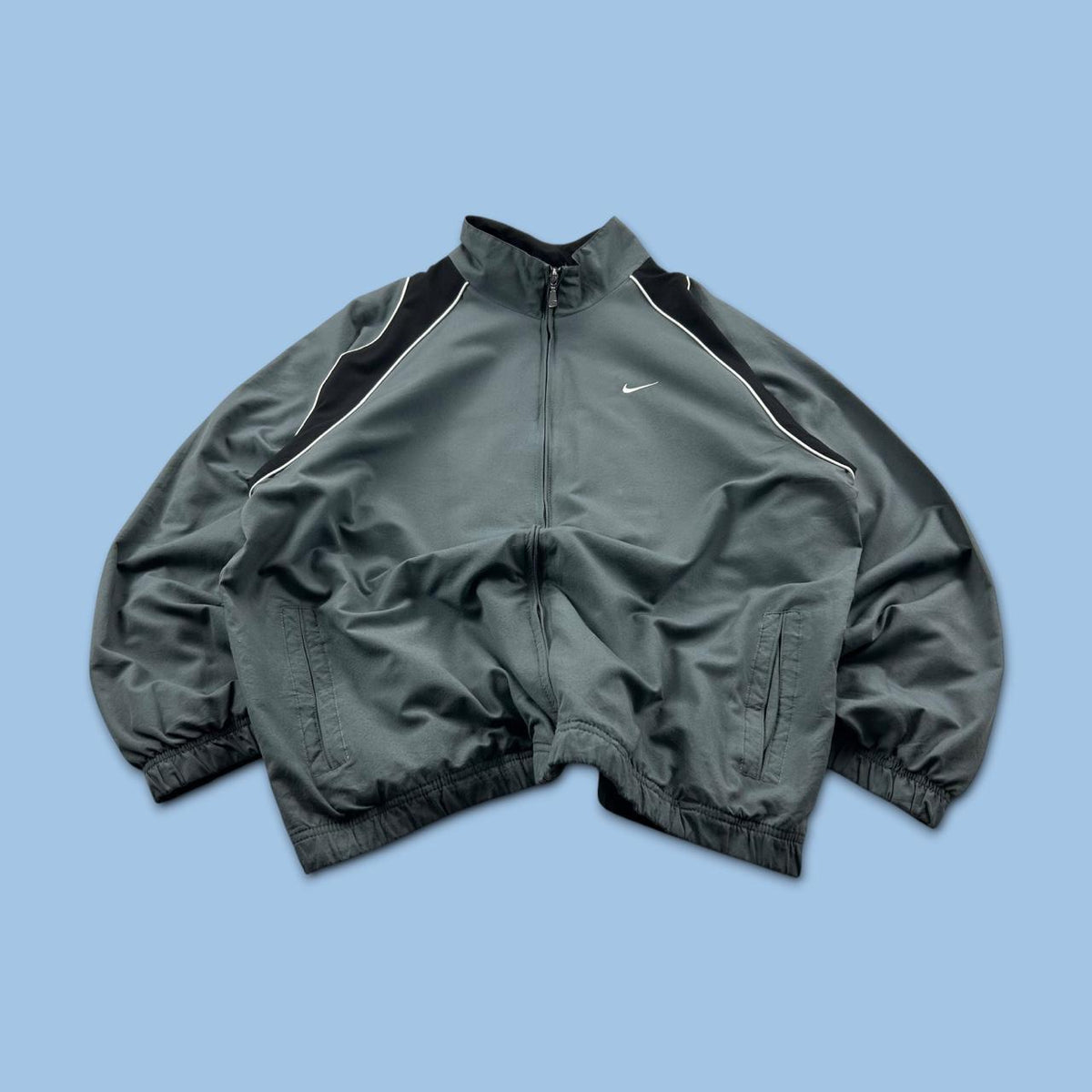VINTAGE Y2K NIKE LIGHTWEIGHT TRACK JACKET GREY