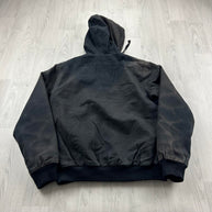 VINTAGE Y2K RSQ HOODED WORKWEAR BOMBER JACKET FADED BLACK