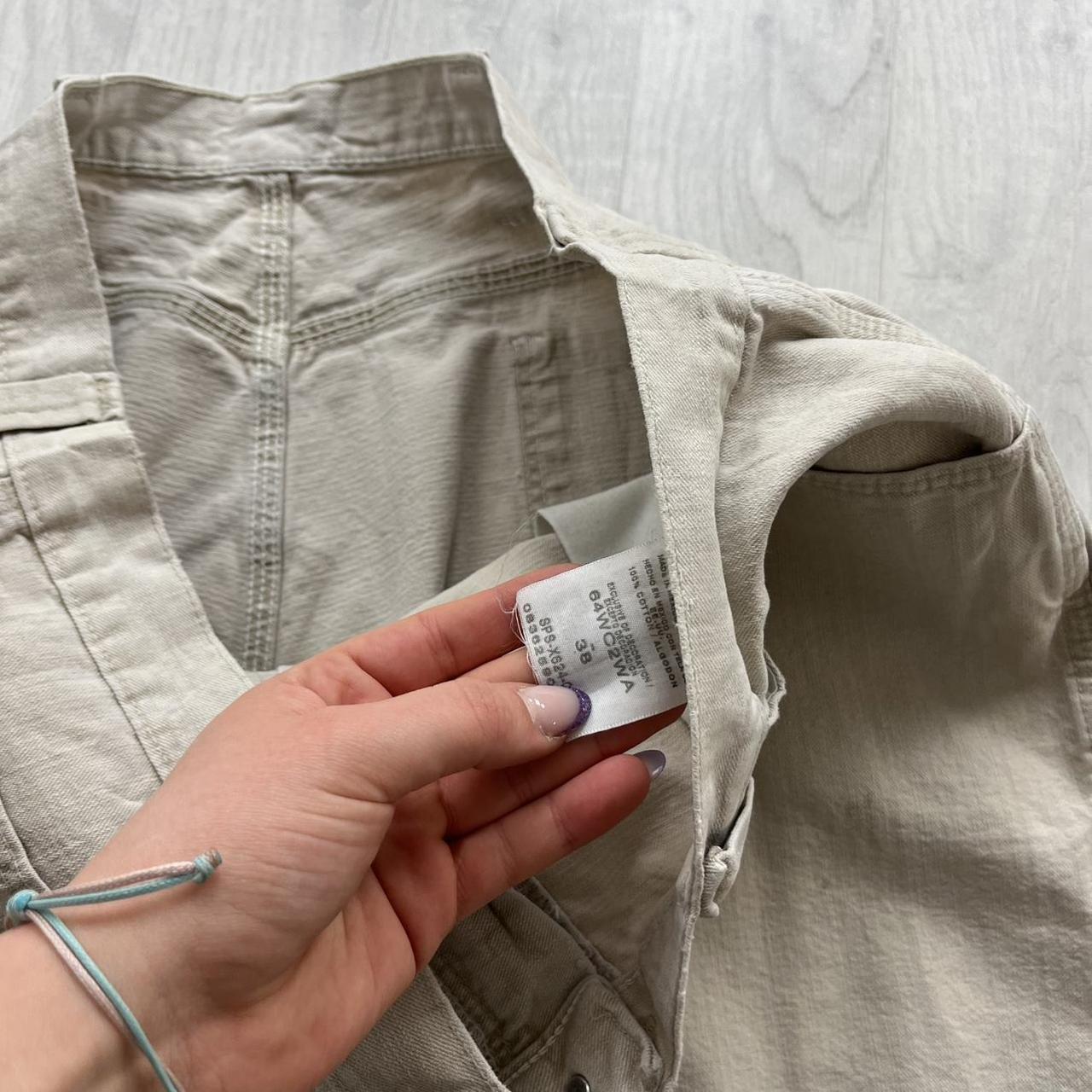 VINTAGE 00s WRANGLER BAGGY LOOSE CARPENTER JORTS CREAM