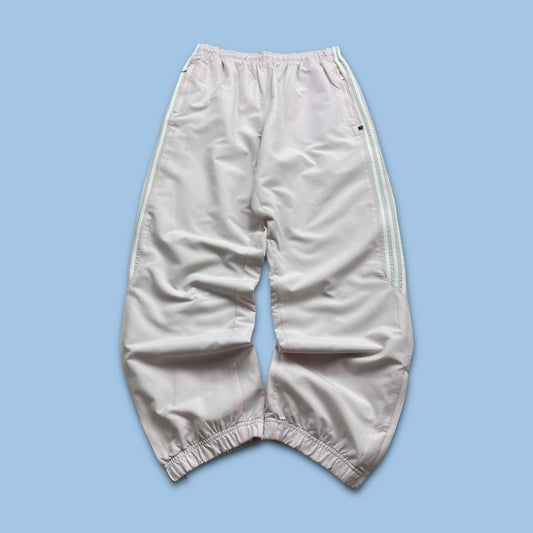 VINTAGE Y2K ADIDAS SIDE STRIPE BAGGY TRACKSUIT BOTTOMS PINK