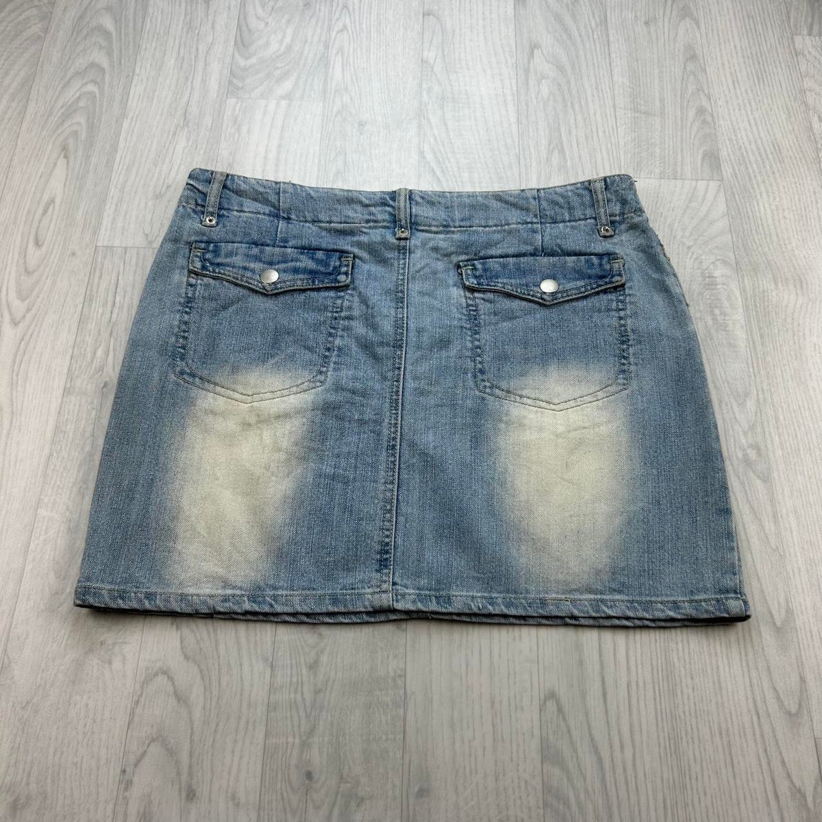 VINTAGE Y2K LOW RISE DENIM MIDI SKIRT BLUE