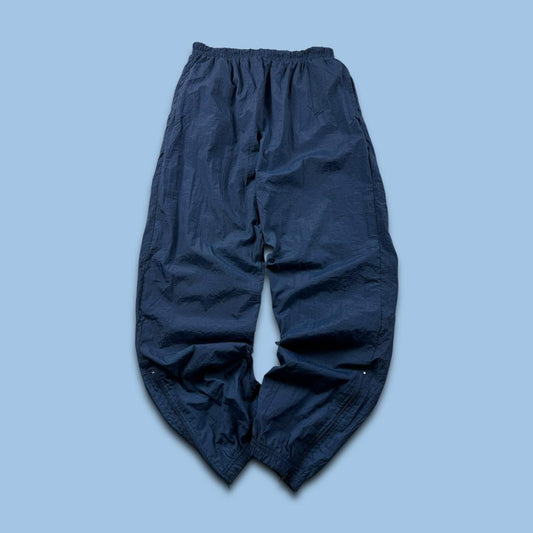 VINTAGE 90s REEBOK BAGGY TRACKSUIT BOTTOMS NAVY BLUE