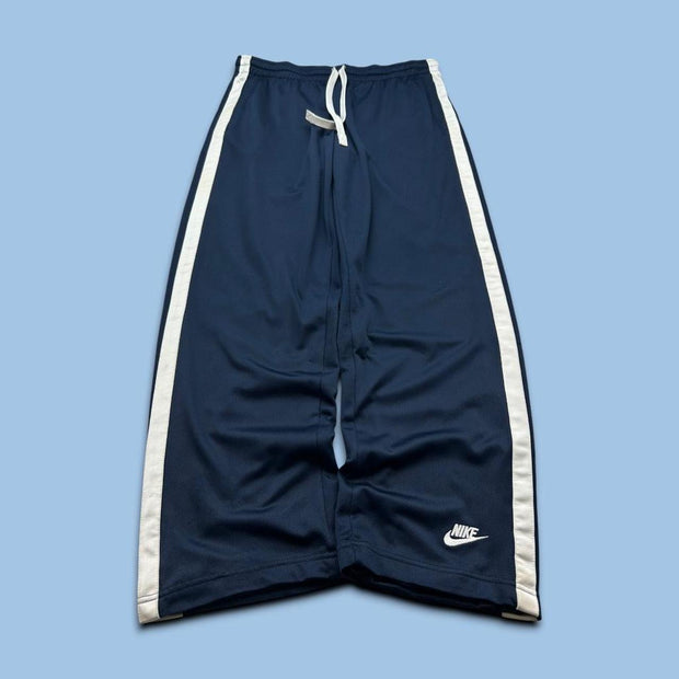 VINTAGE Y2K NIKE BAGGY SIDE STRIPE TRACKSUIT BOTTOMS NAVY