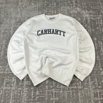 VINTAGE Y2K CARHARTT SPELL OUT SWEATSHIRT WHITE