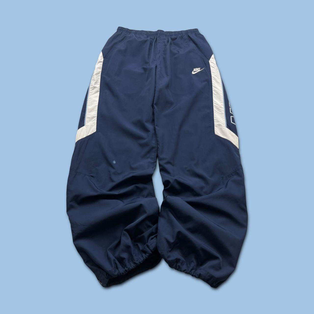 VINTAGE Y2K NIKE TECHNICAL BAGGY TRACKSUIT BOTTOMS NAVY