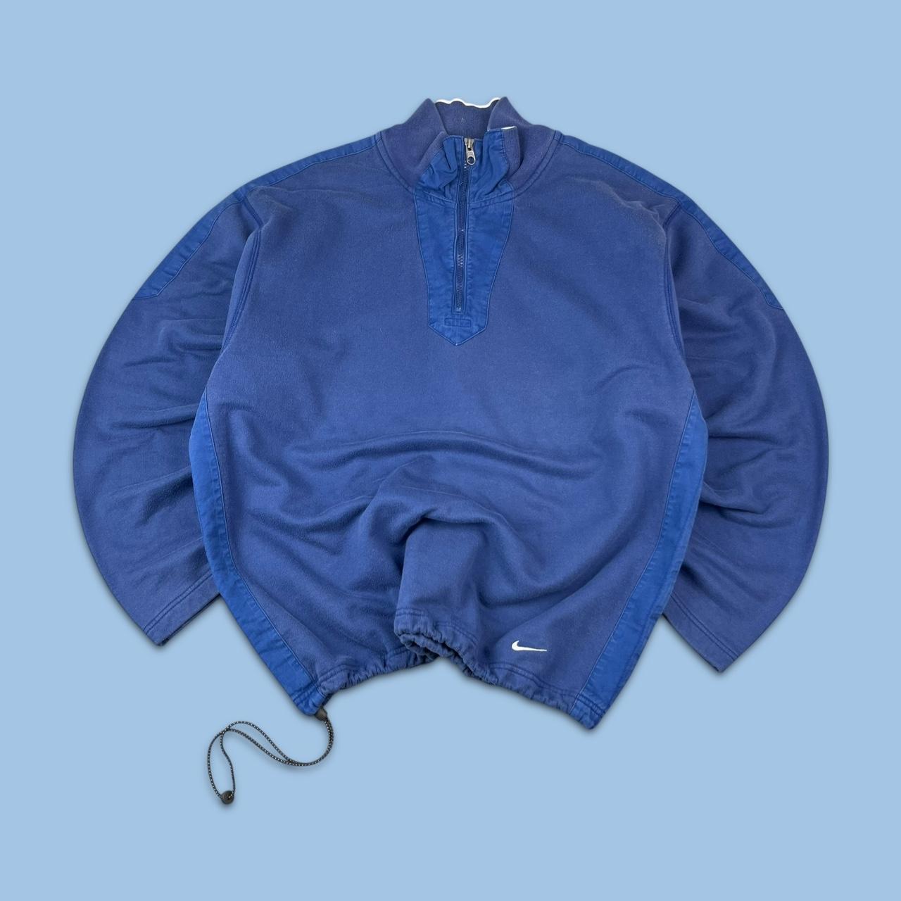 VINTAGE Y2K NIKE QUARTER ZIP TECHNICAL BOXY SWEATSHIRT BLUE