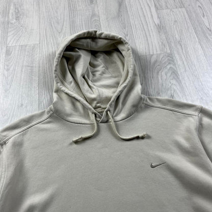 VINTAGE Y2K NIKE SMALL LOGO BOXY HOODIE CREAM