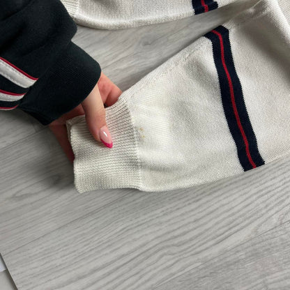 VINTAGE Y2K NAUTICA STRIPED KNITTED JUMPER CREAM