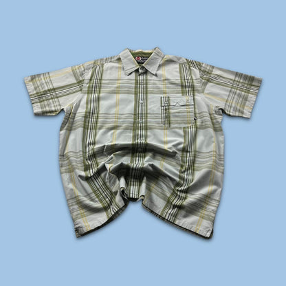 VINTAGE Y2K ANIMAL CHECKERED SHORT SLEEVE SHIRT MULTI