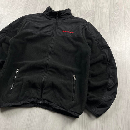 VINTAGE Y2K NAUTICA ZIP UP TECHNICAL FLEECE BLACK