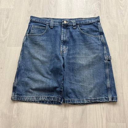 VINTAGE 00s WRANGLER BAGGY LOOSE CARPENTER JORTS NAVY BLUE