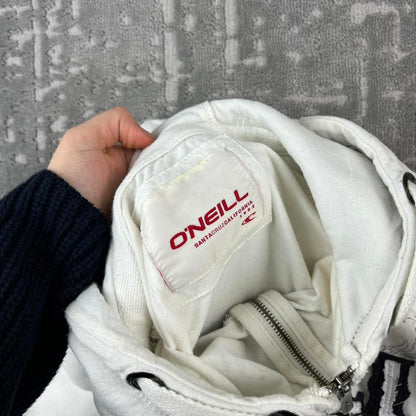 VINTAGE Y2K ONEILL SPELL OUT HOODIE WHITE