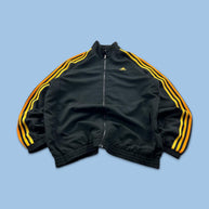 VINTAGE Y2K ADIDAS ESSENTIALS LIGHTWEIGHT TRACK JACKET BLACK / ORANGE