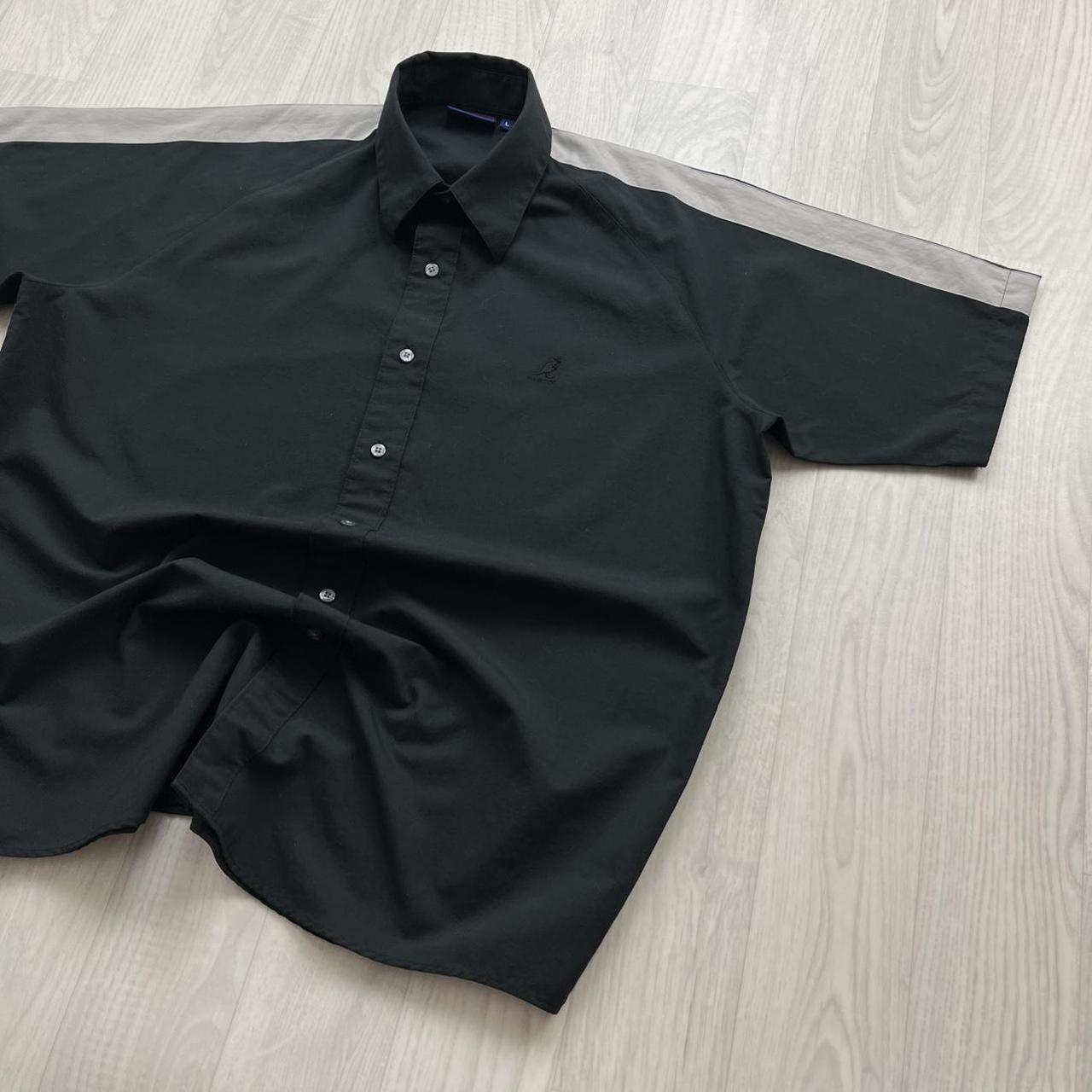 VINTAGE Y2K KANGOL SHORT SLEEVE SHIRT BLACK GREY