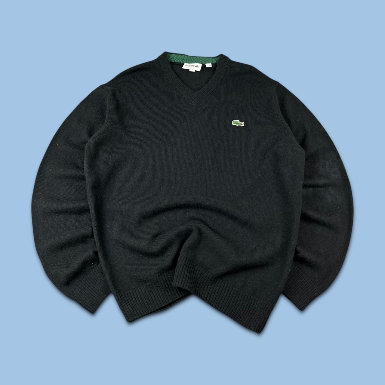 VINTAGE Y2K LACOSTE WOOL KNITTED JUMPER BLACK