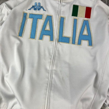 VINTAGE Y2K KAPPA ITALY SPORTY TRACKSUIT JACKET WHITE / LIGHT BLUE