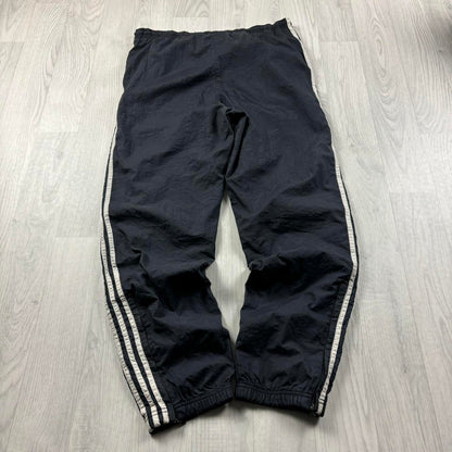 VINTAGE 90s ADIDAS BAGGY SHELL TRACKSUIT BOTTOMS NAVY