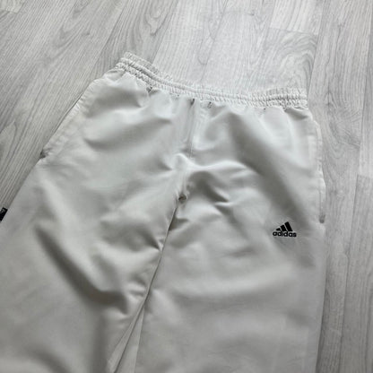 VINTAGE Y2K ADIDAS BAGGY TRACKSUIT BOTTOMS WHITE