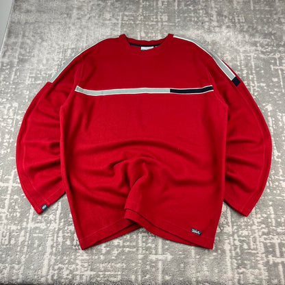 VINTAGE Y2K QUIKSILVER LIGHTWEIGHT KNITTED JUMPER RED