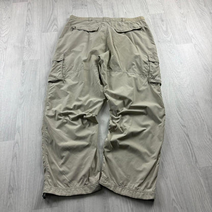 VINTAGE Y2K COLUMBIA BAGGY CARGO TRACKSUIT BOTTOMS CREAM