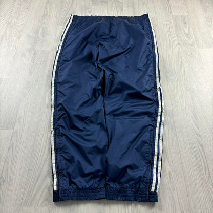 VINTAGE 90s ADIDAS BAGGY TRACKSUIT BOTTOMS NAVY BLUE