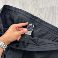 VINTAGE Y2K ADIDAS SIDE STRIPE BAGGY TRACKSUIT BOTTOMS BLACK