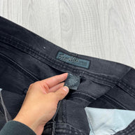 VINTAGE Y2K BROOKLYN XPRESS WIDE LEG CARGO JEANS BLACK