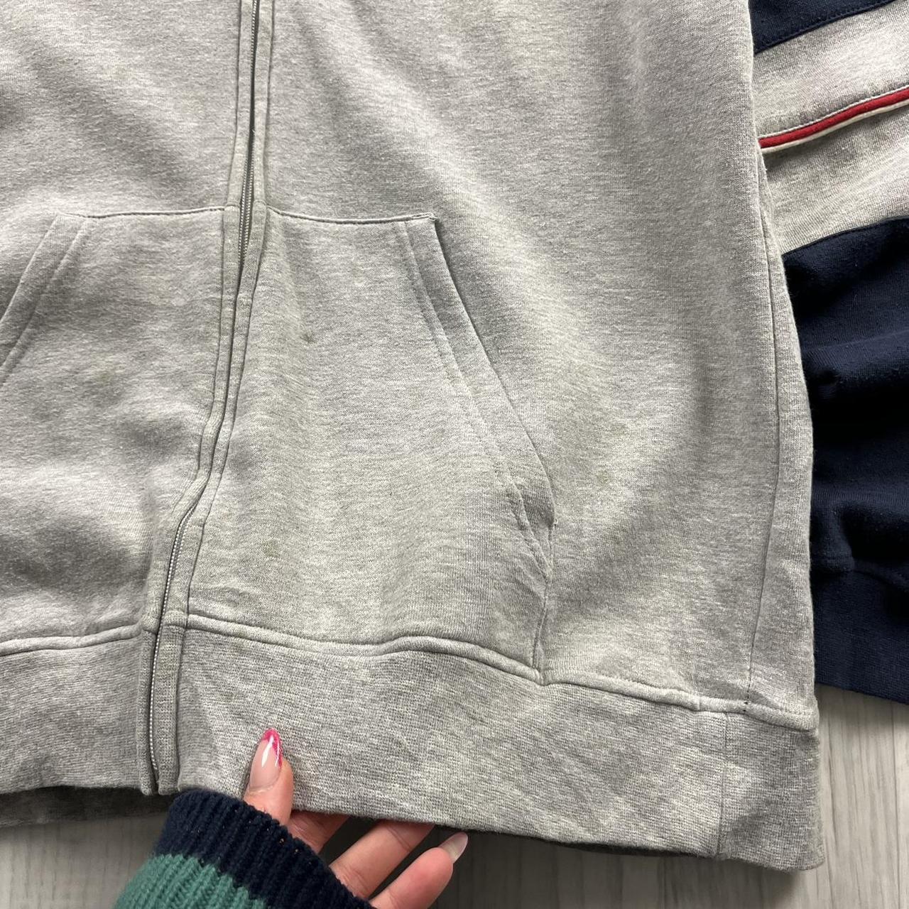 VINTAGE Y2K REEBOK ZIP HOODIE GREY NAVY