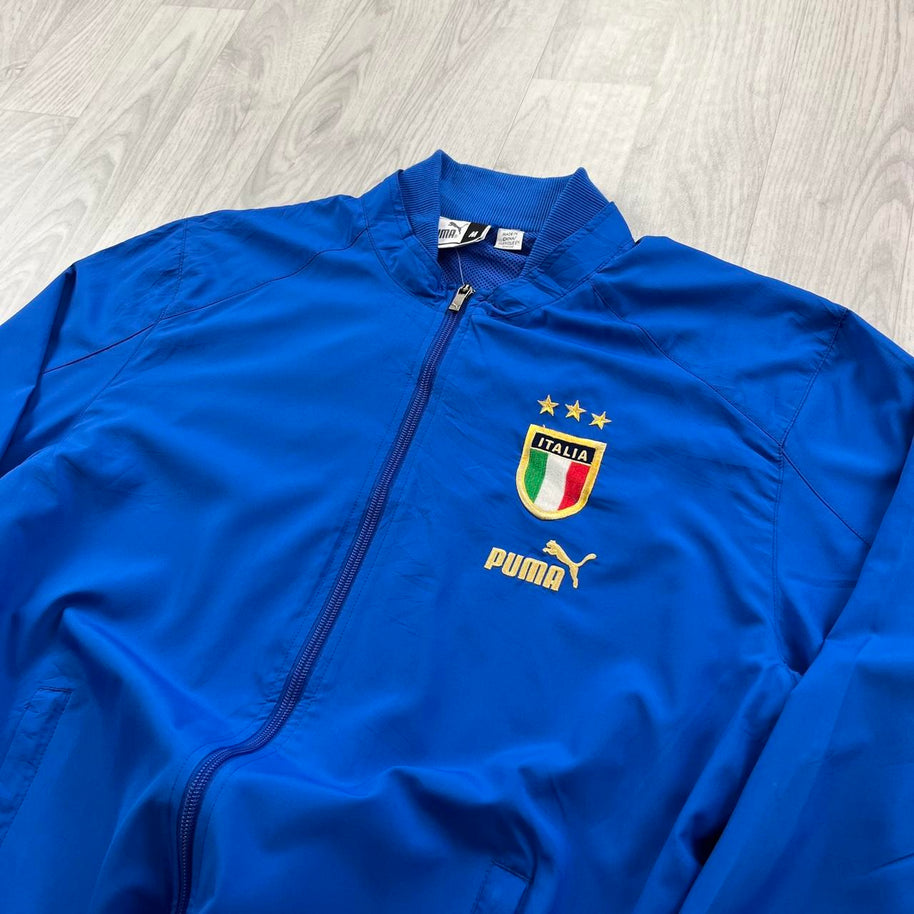 VINTAGE Y2K PUMA ITALY FOOTBALL TRACK JACKET BLUE