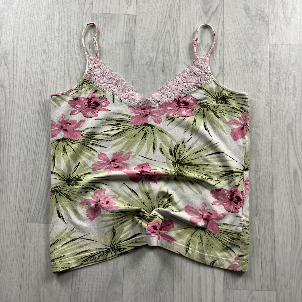 VINTAGE Y2K MORGAN DE TOI FLORAL CAMI TOP PINK
