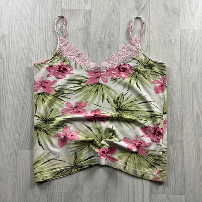 VINTAGE Y2K MORGAN DE TOI FLORAL CAMI TOP PINK