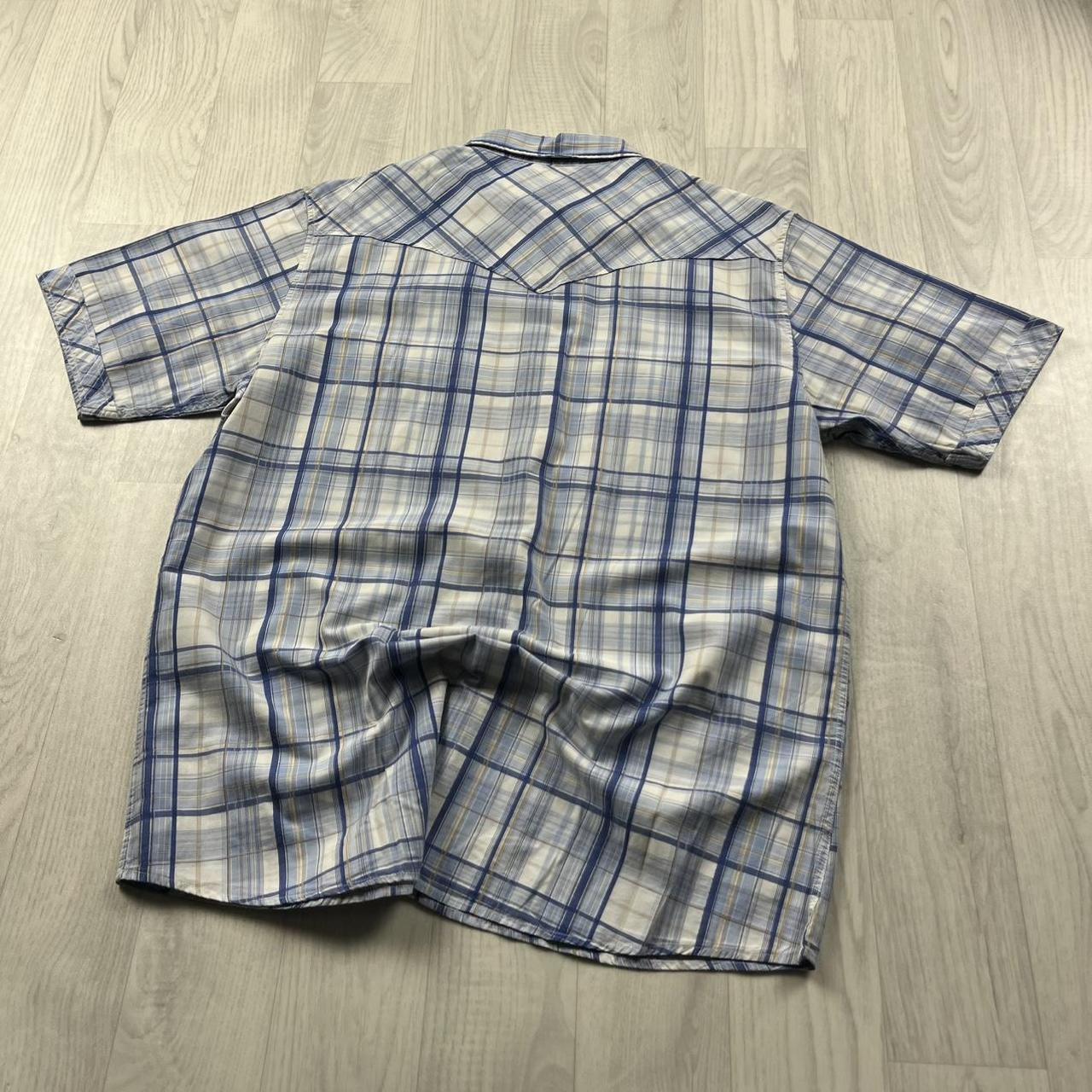 VINTAGE Y2K CHEROKEE CHECKERED SHORT SLEEVE SHIRT BLUE
